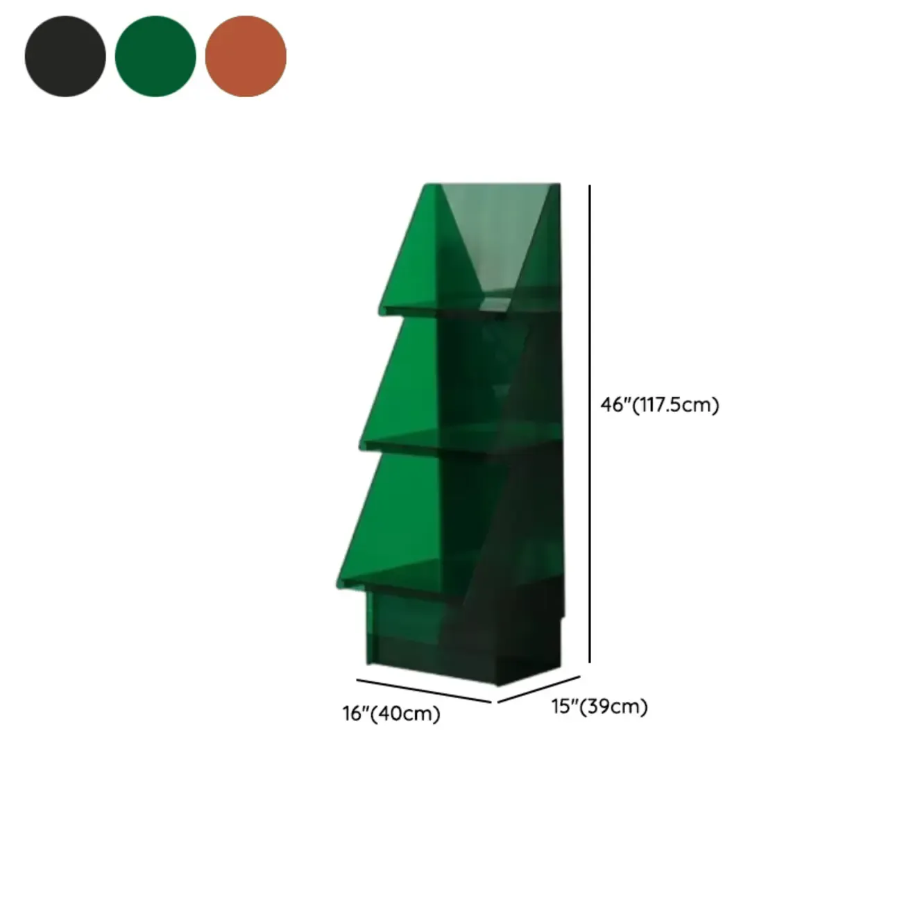 Artistic Acrylic Bookcase Vertical Stylish Display Shelf #size