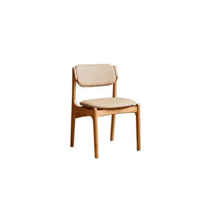 Modern Armless Faux Leather Dining Side Chair Image - 3