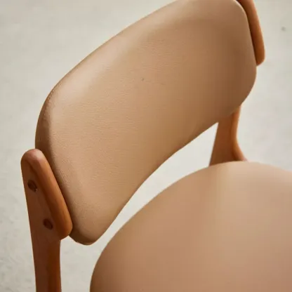 Modern Armless Faux Leather Dining Side Chair Image - 7