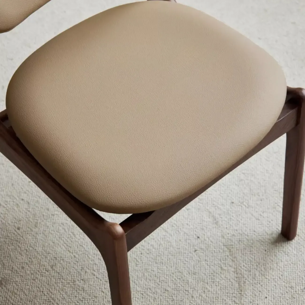 Modern Armless Faux Leather Dining Side Chair Image - 9