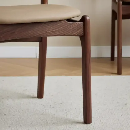 Modern Armless Faux Leather Dining Side Chair Image - 10