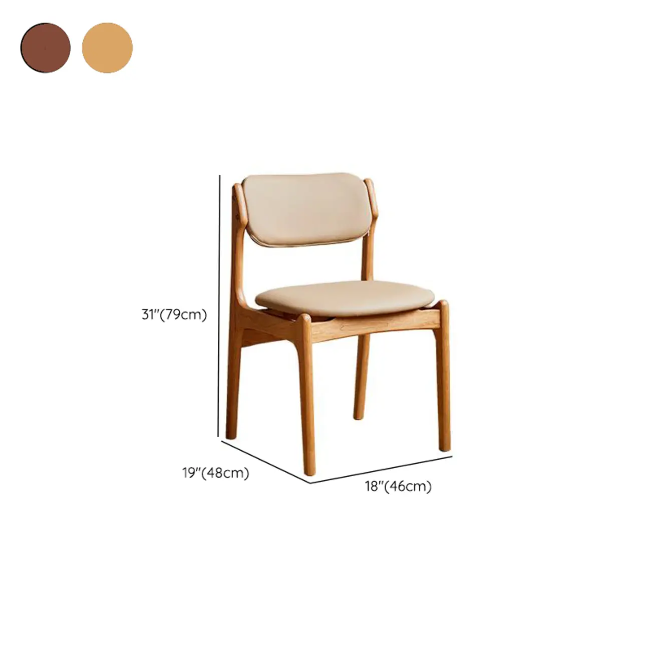Modern Armless Faux Leather Dining Side Chair #size | homeyfad