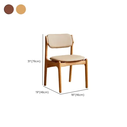 Modern Armless Faux Leather Dining Side Chair #size