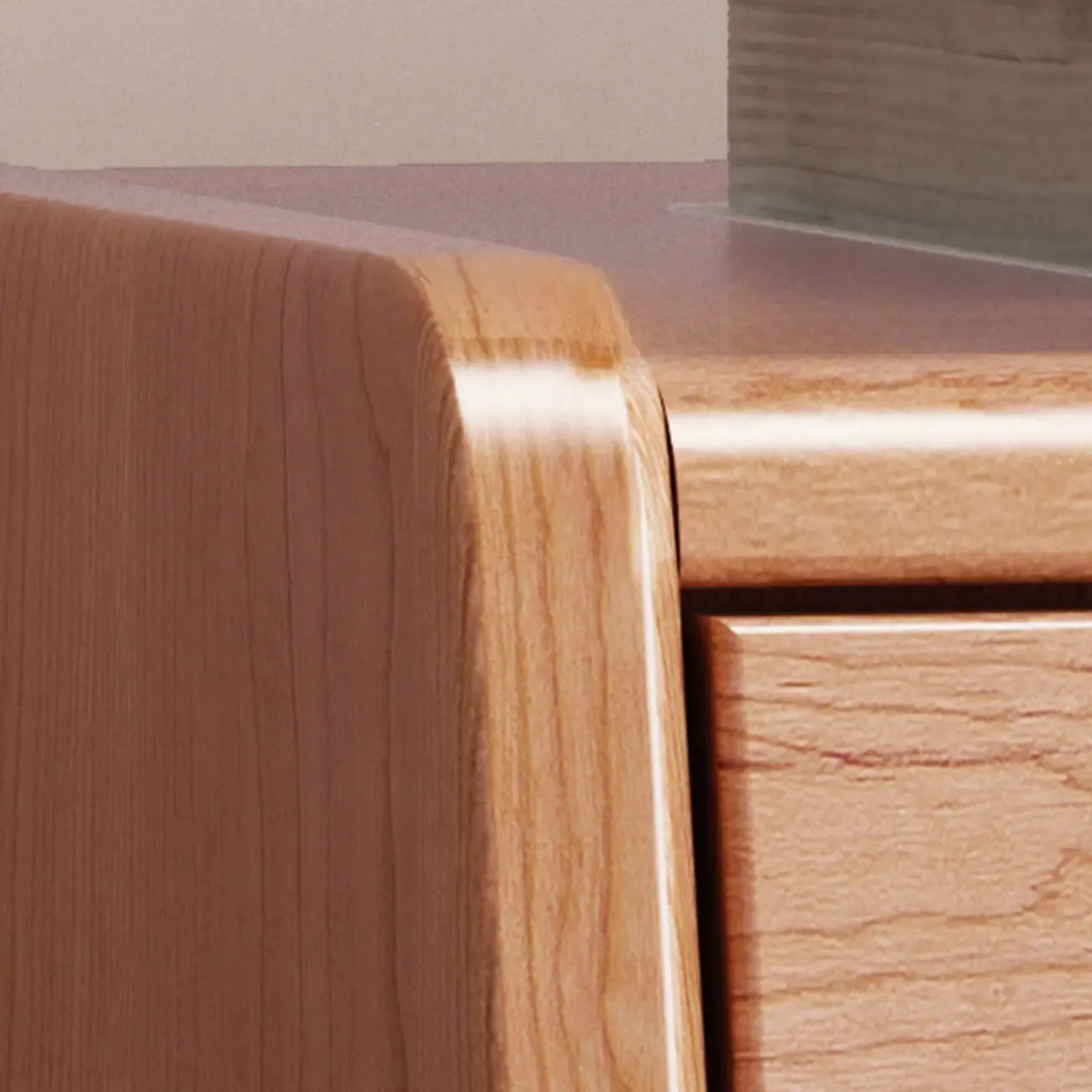 Traditional Open Storage Wooden Nightstand with Legs Image - 6