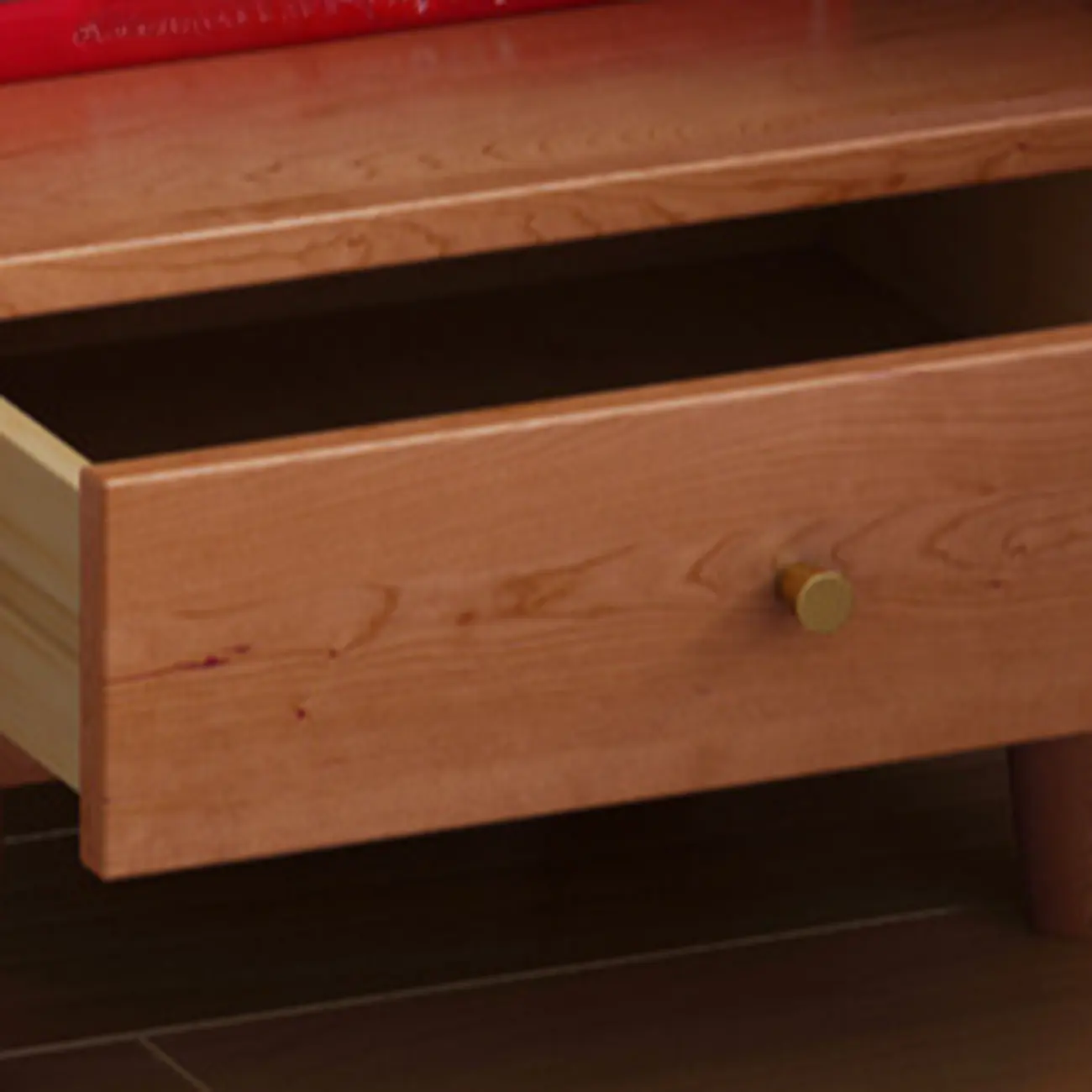 Traditional Open Storage Wooden Nightstand with Legs Image - 7 | homeyfad