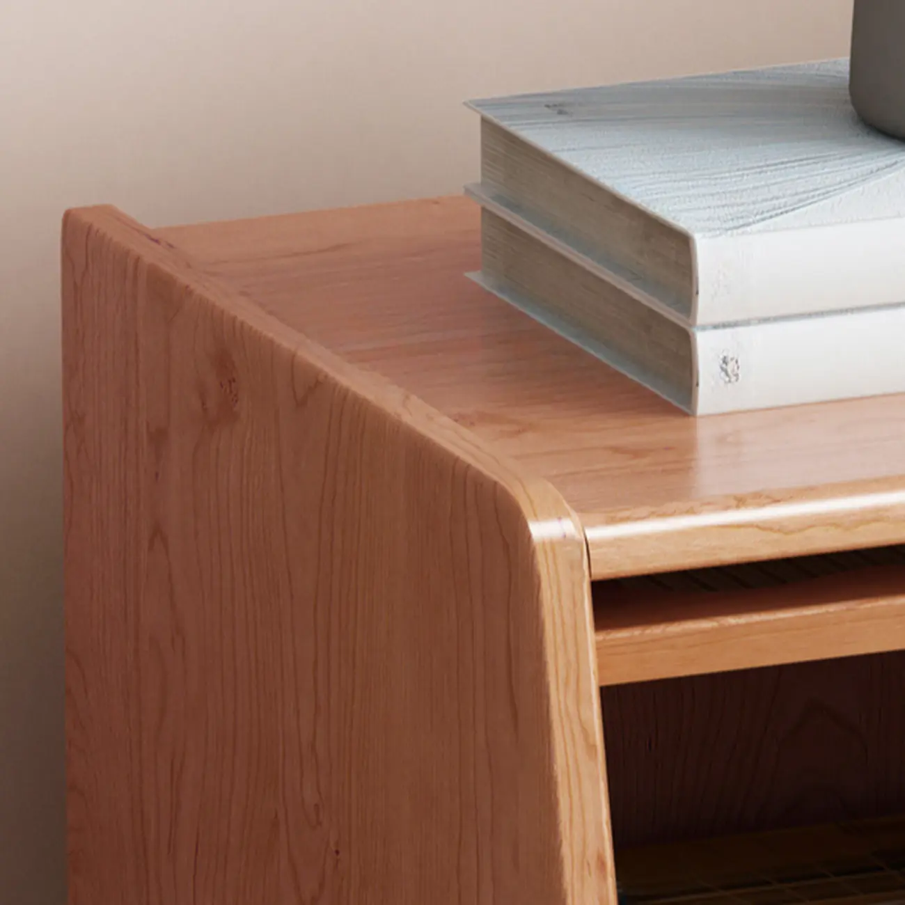 Traditional Open Storage Wooden Nightstand with Legs Image - 8 | homeyfad