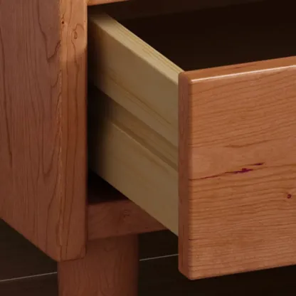 Traditional Open Storage Wooden Nightstand with Legs Image - 9