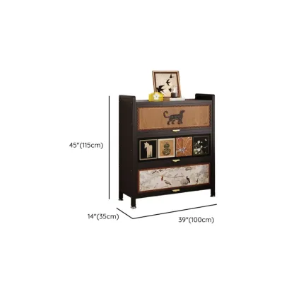 Elegant Black Wood Bookcase Close Back Storage Cabinet #size