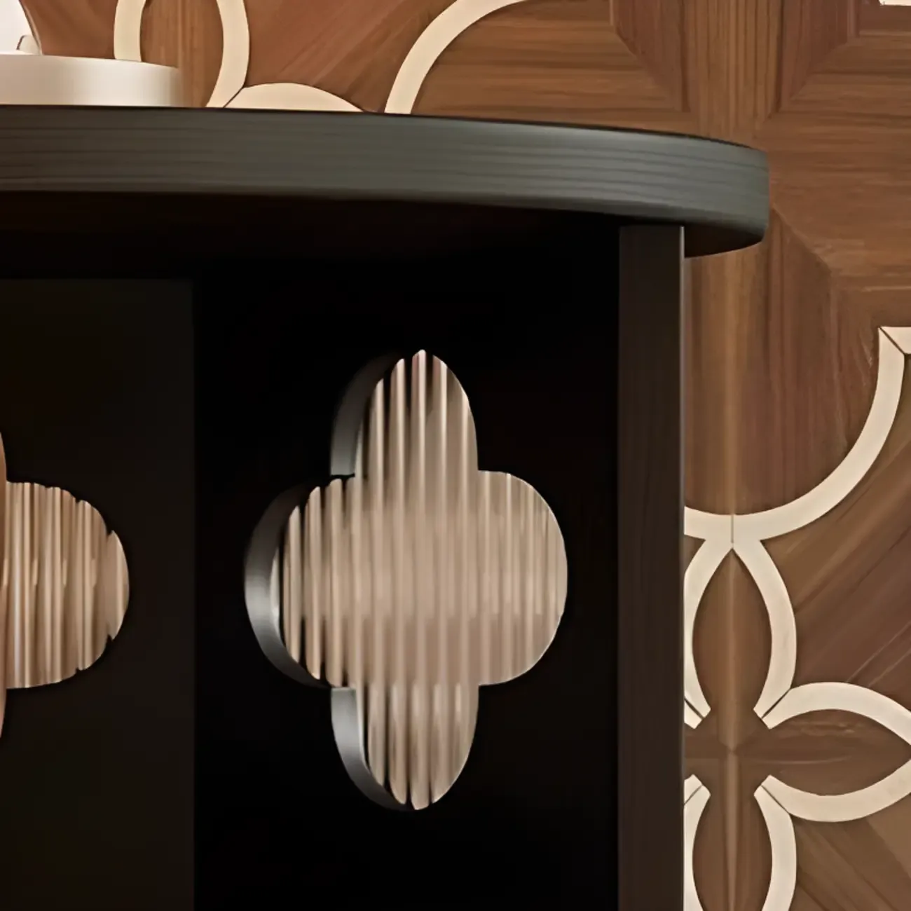 Mid Century Modern Wooden Round Side Table Open Storage Image - 7