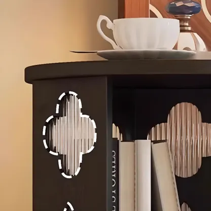 Mid Century Modern Wooden Round Side Table Open Storage Image - 9