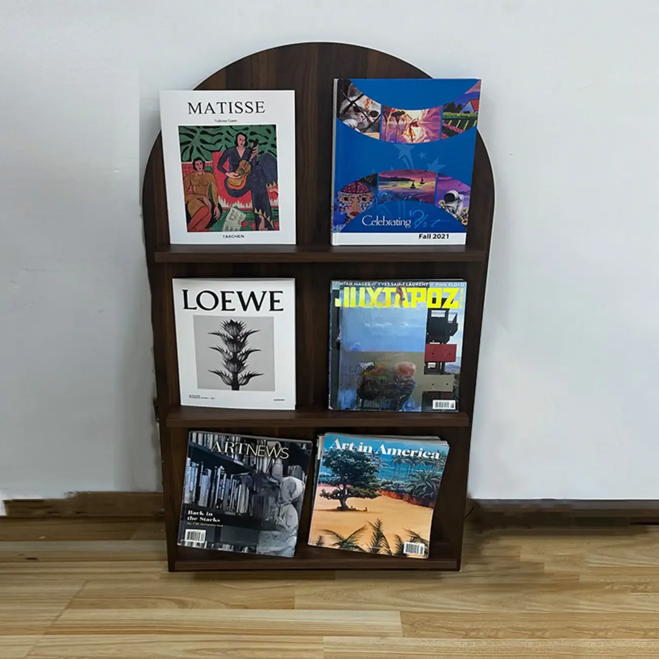 Modern Small Display Vertical Laminate Wood Bookcase Image - 4