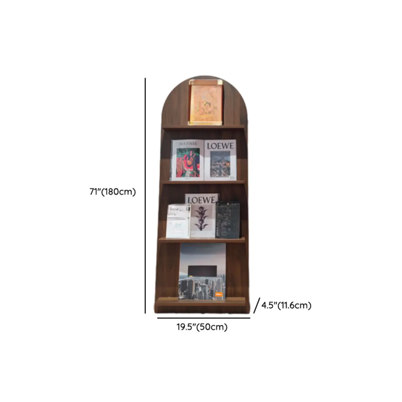 Modern Small Display Vertical Laminate Wood Bookcase Image - 10 | homeyfad