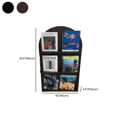 Modern Small Display Vertical Laminate Wood Bookcase Image - 11