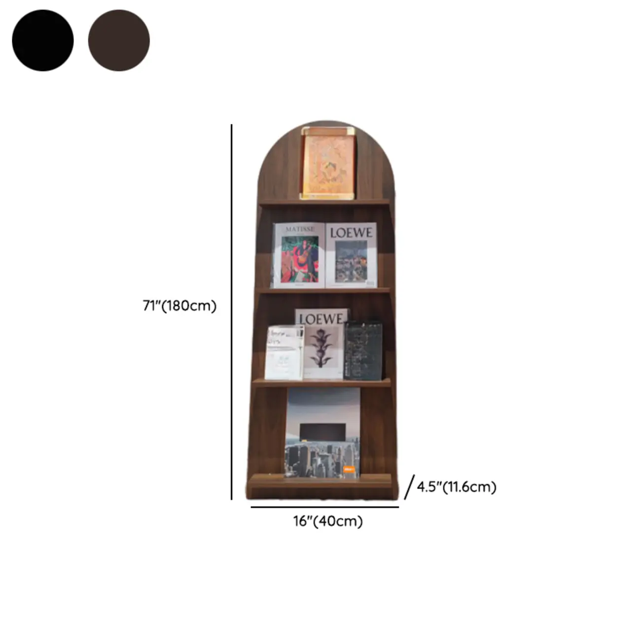 Modern Small Display Vertical Laminate Wood Bookcase Image - 13 | homeyfad