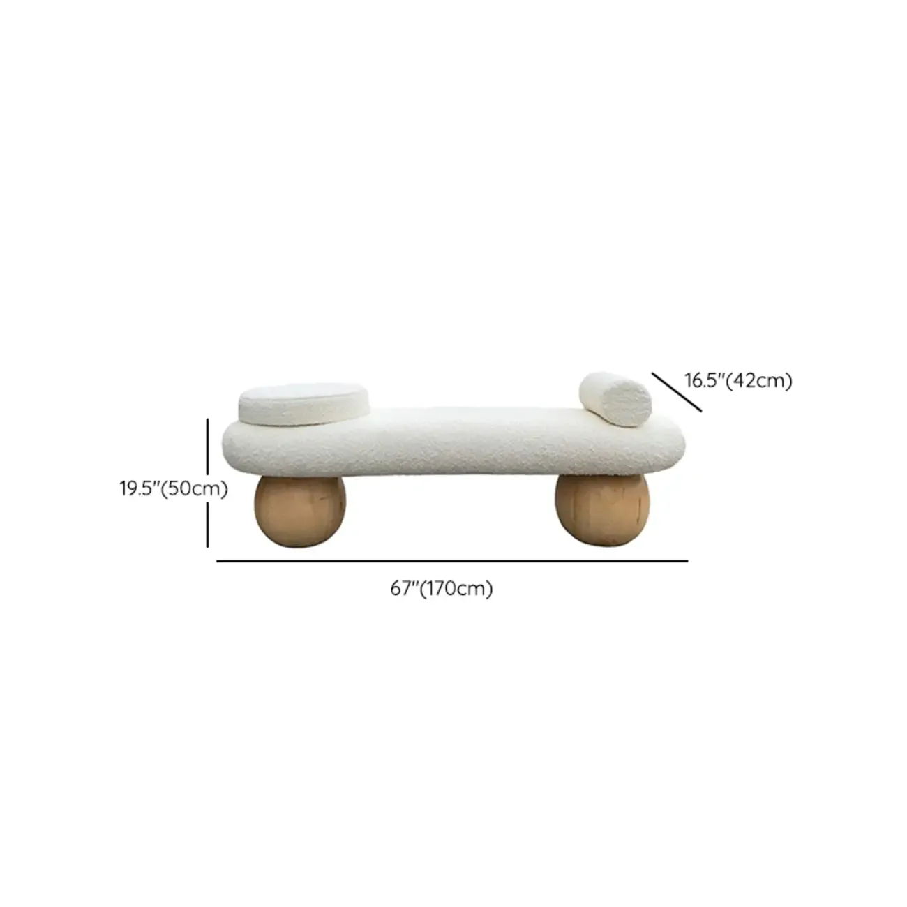 minimalist elegant white Upholstered Bedroom Bench Image - 8