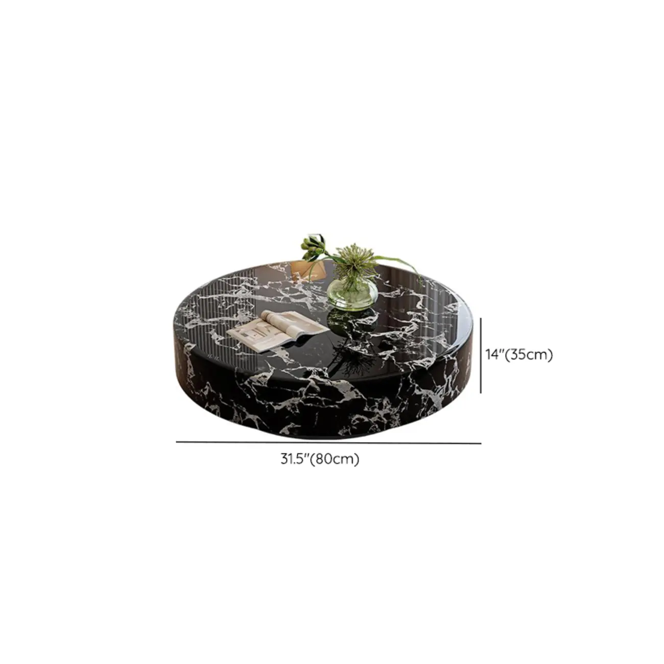 Luxury Black Marble Round Coffee Table For Living Room Image - 9 | homeyfad
