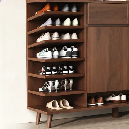 Modern Manufactured White Wood Shoe Cabinet Image - 8