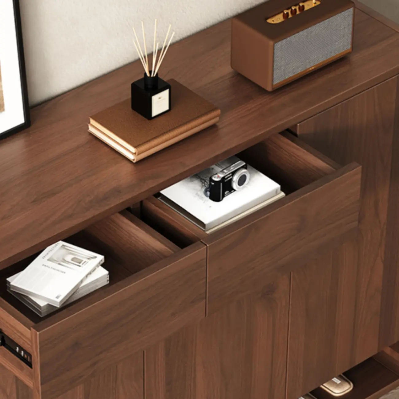 Modern Manufactured White Wood Shoe Cabinet Image - 12 | homeyfad