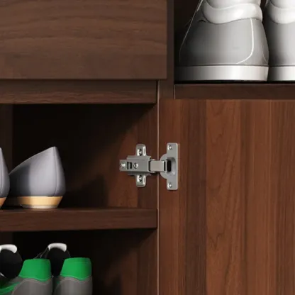 Modern Manufactured White Wood Shoe Cabinet Image - 15