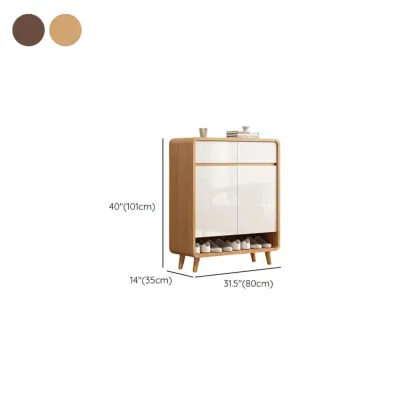 Modern Manufactured White Wood Shoe Cabinet #size
