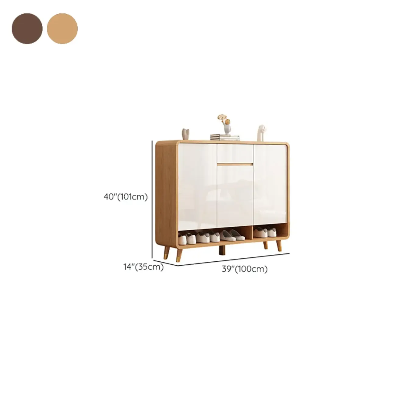Modern Manufactured White Wood Shoe Cabinet Image - 17