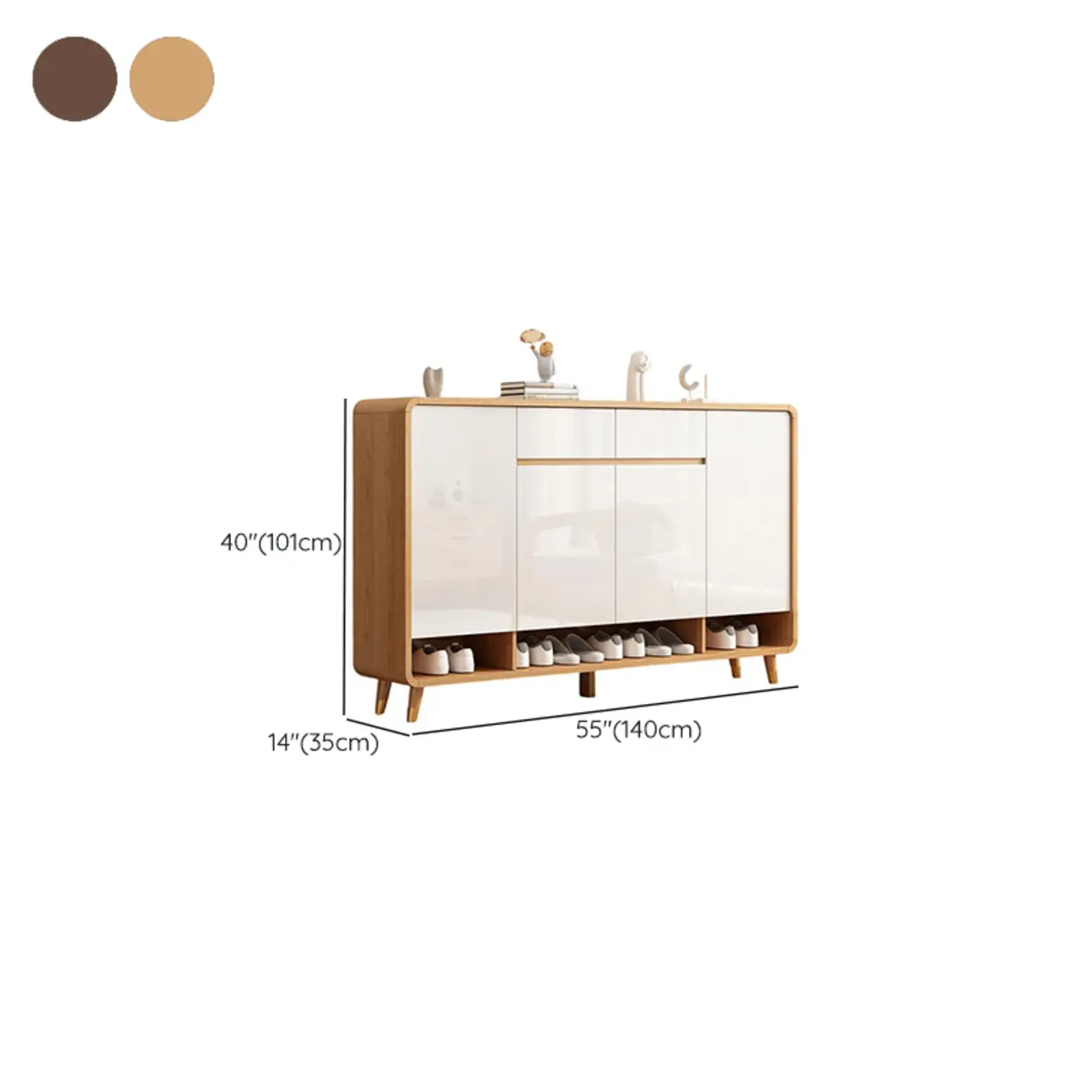 Modern Manufactured White Wood Shoe Cabinet Image - 19 | homeyfad