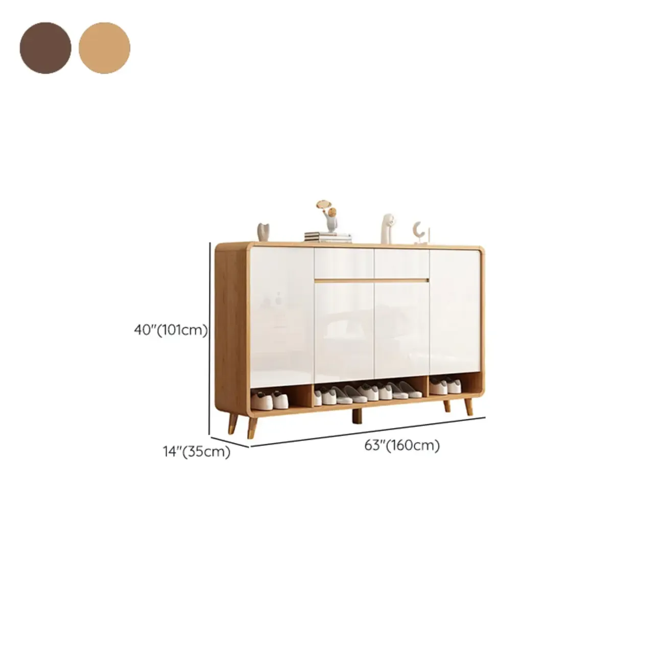 Modern Manufactured White Wood Shoe Cabinet Image - 20