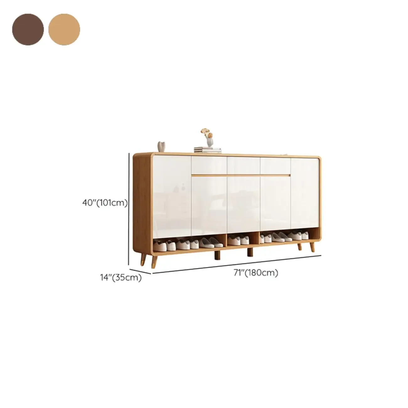 Modern Manufactured White Wood Shoe Cabinet Image - 21