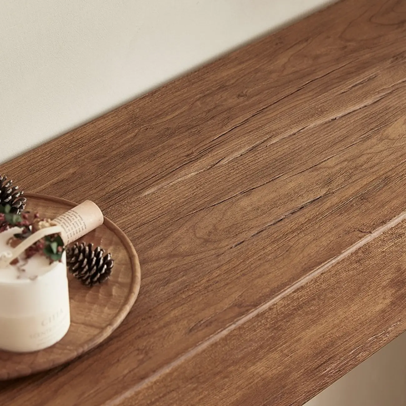 Brown Finish Modern Wood Console Table with Sleigh Base Image - 5 | homeyfad