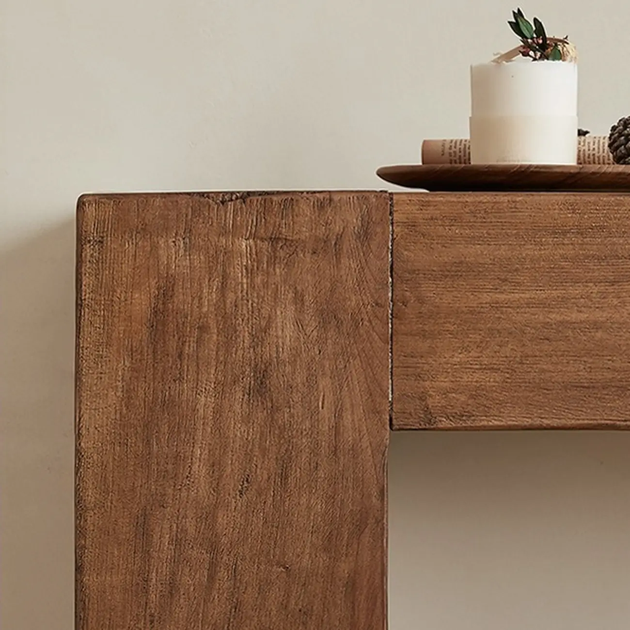 Brown Finish Modern Wood Console Table with Sleigh Base Image - 6 | homeyfad