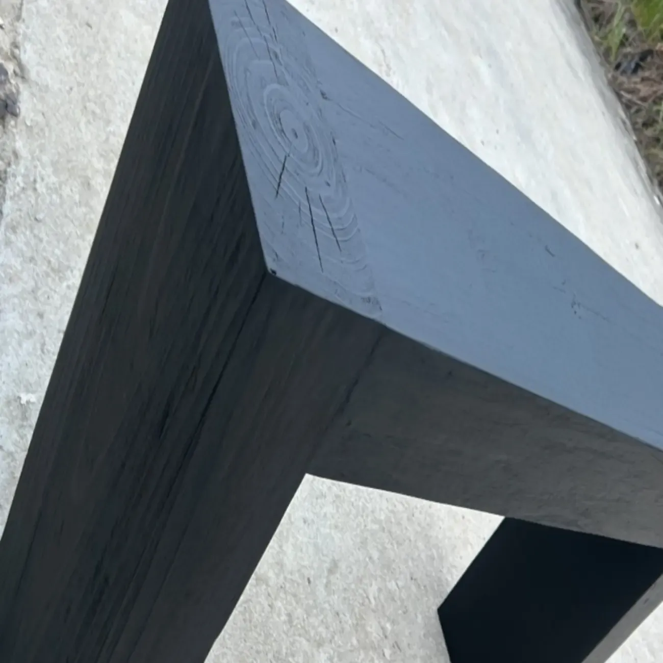 Brown Finish Modern Wood Console Table with Sleigh Base Image - 7