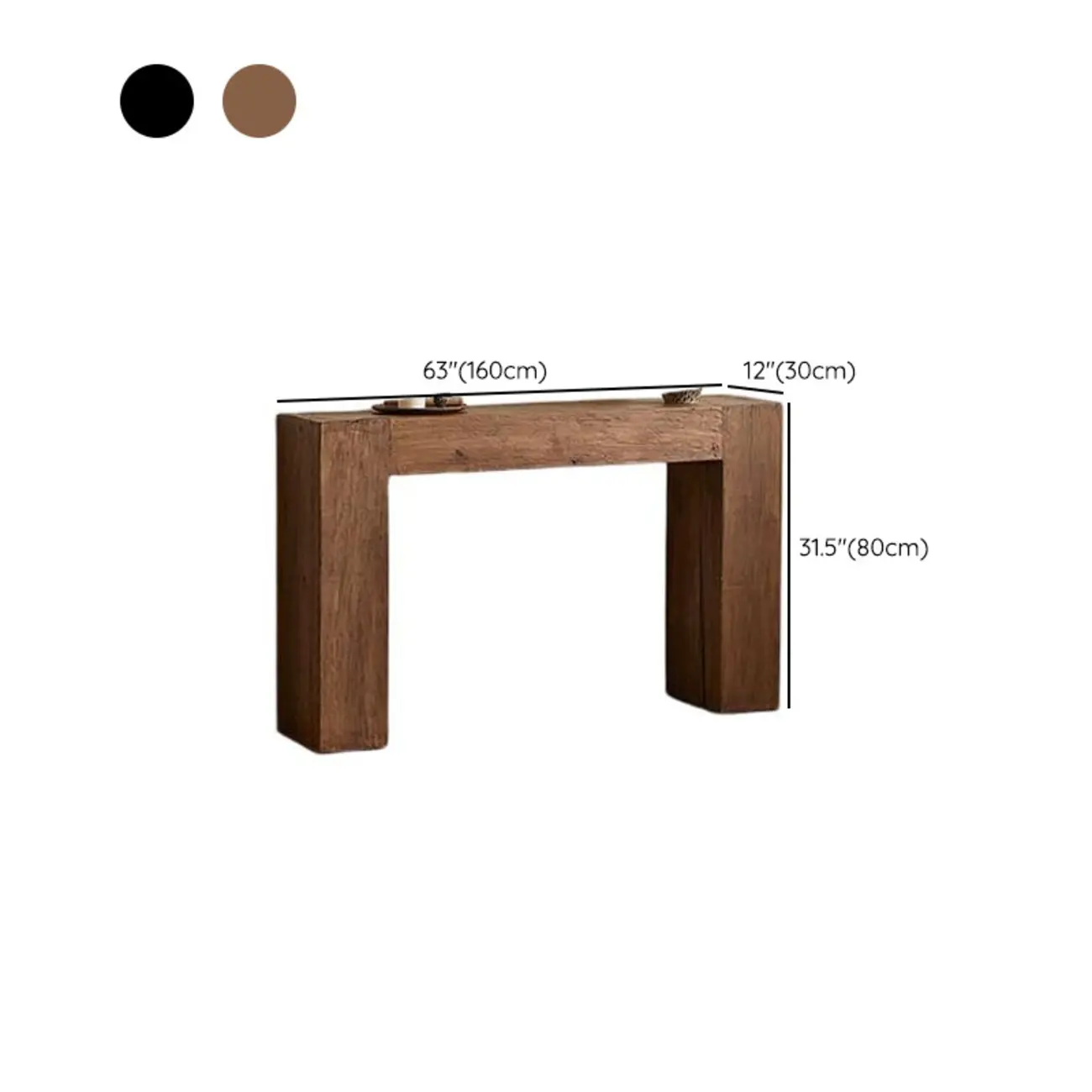 Brown Finish Modern Wood Console Table with Sleigh Base Image - 12 | homeyfad