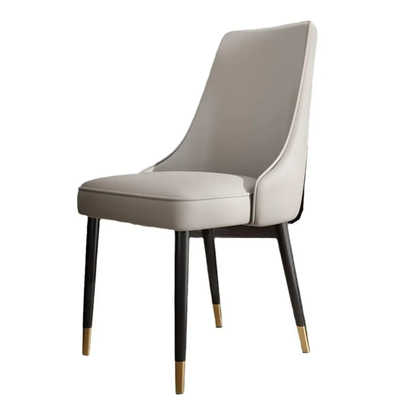 Modern Upholstered Metal Leather Dining Chairs Image - 8