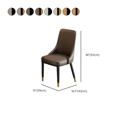 Modern Upholstered Metal Leather Dining Chairs #size