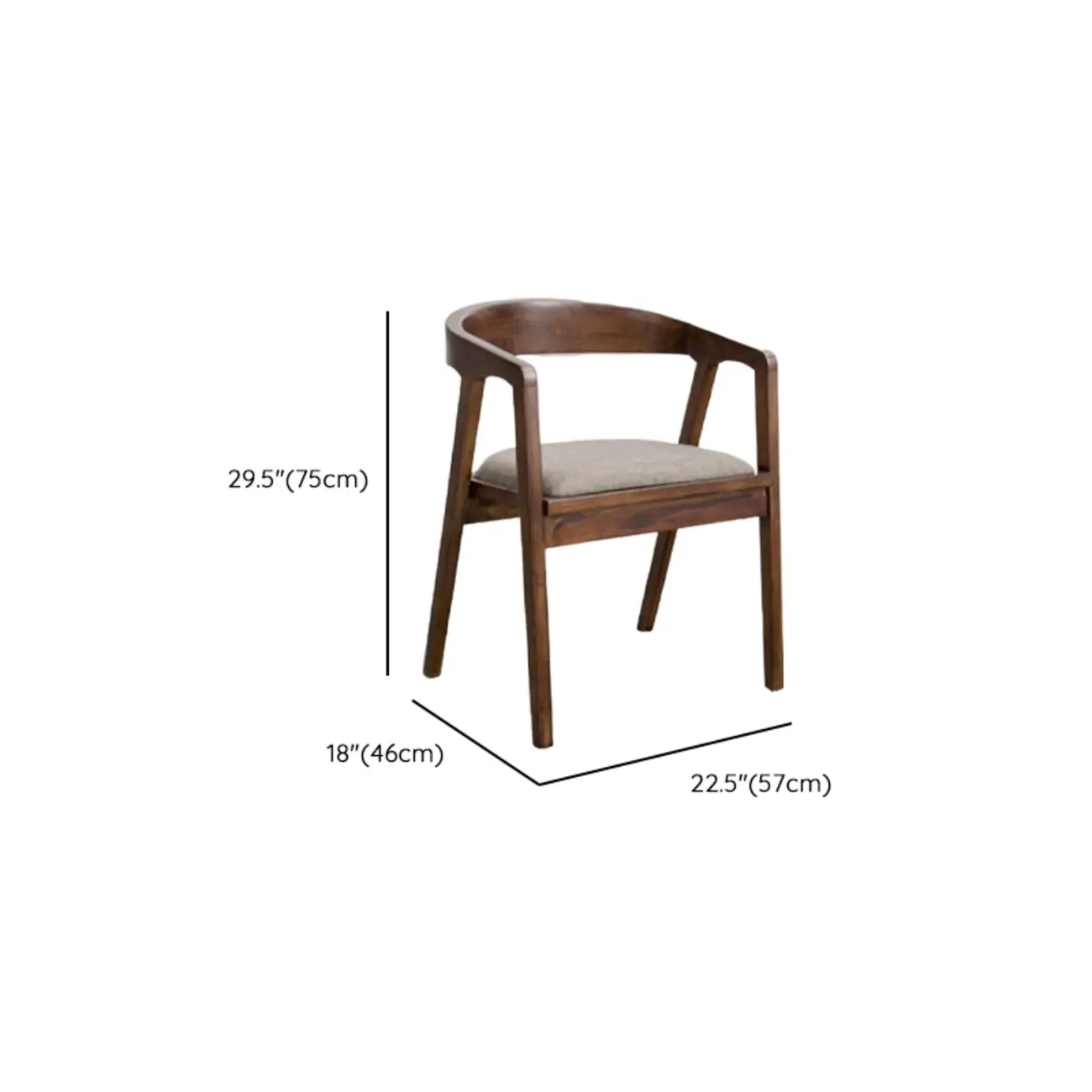 Dark Brown Armless Curved Back Upholstered Wood Dining Chair #size | homeyfad