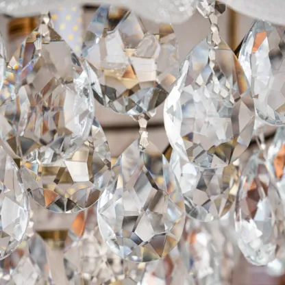 Glam Leaf Shaped Geometric Crystal Chandelier French-style Image - 7