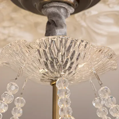 Glam Leaf Shaped Geometric Crystal Chandelier French-style Image - 11