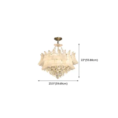 Glam Leaf Shaped Geometric Crystal Chandelier French-style Image - 13