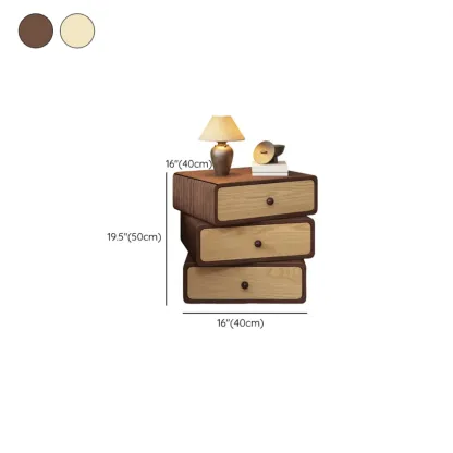 Faux Leather Wrapped Modern Multi-Drawer Nightstand Image - 11