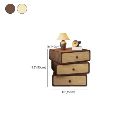 Faux Leather Wrapped Modern Multi-Drawer Nightstand Image - 12