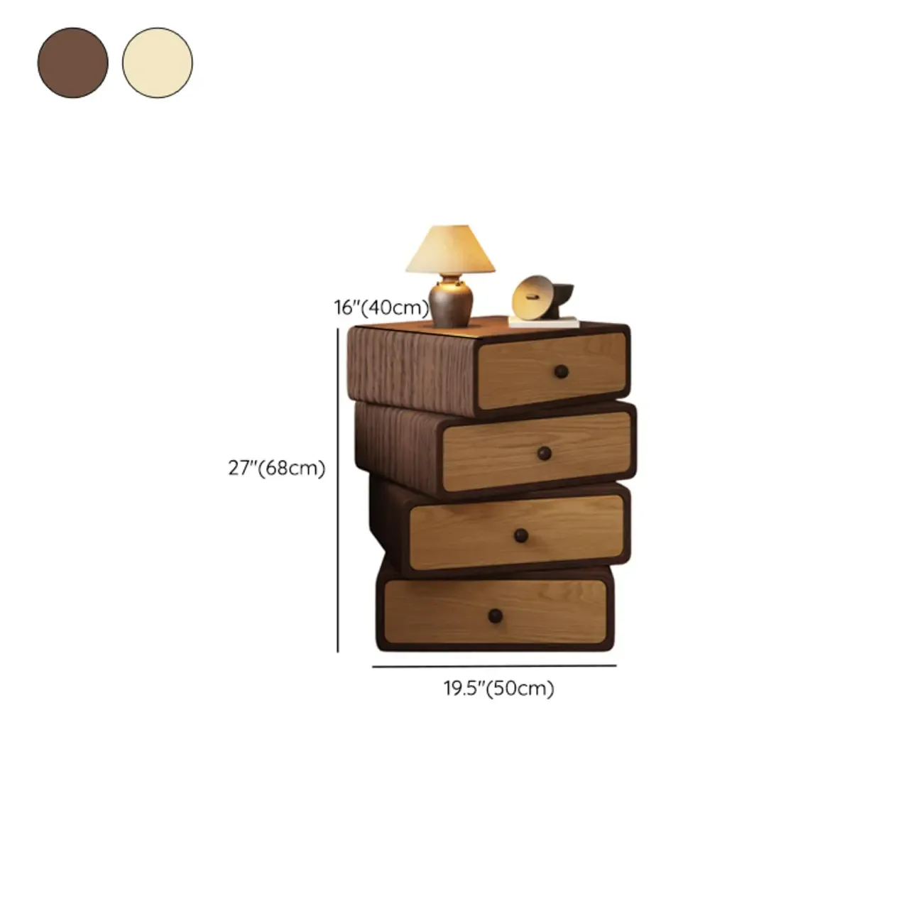 Faux Leather Wrapped Modern Multi-Drawer Nightstand Image - 18