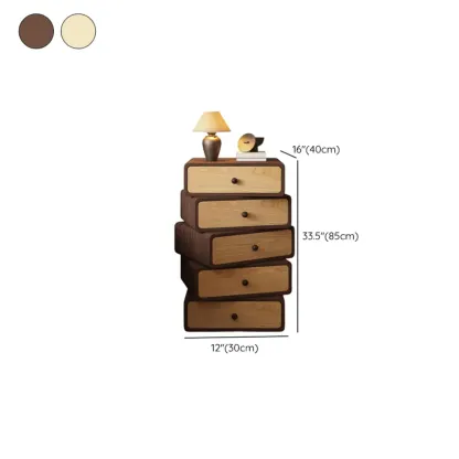 Faux Leather Wrapped Modern Multi-Drawer Nightstand Image - 19