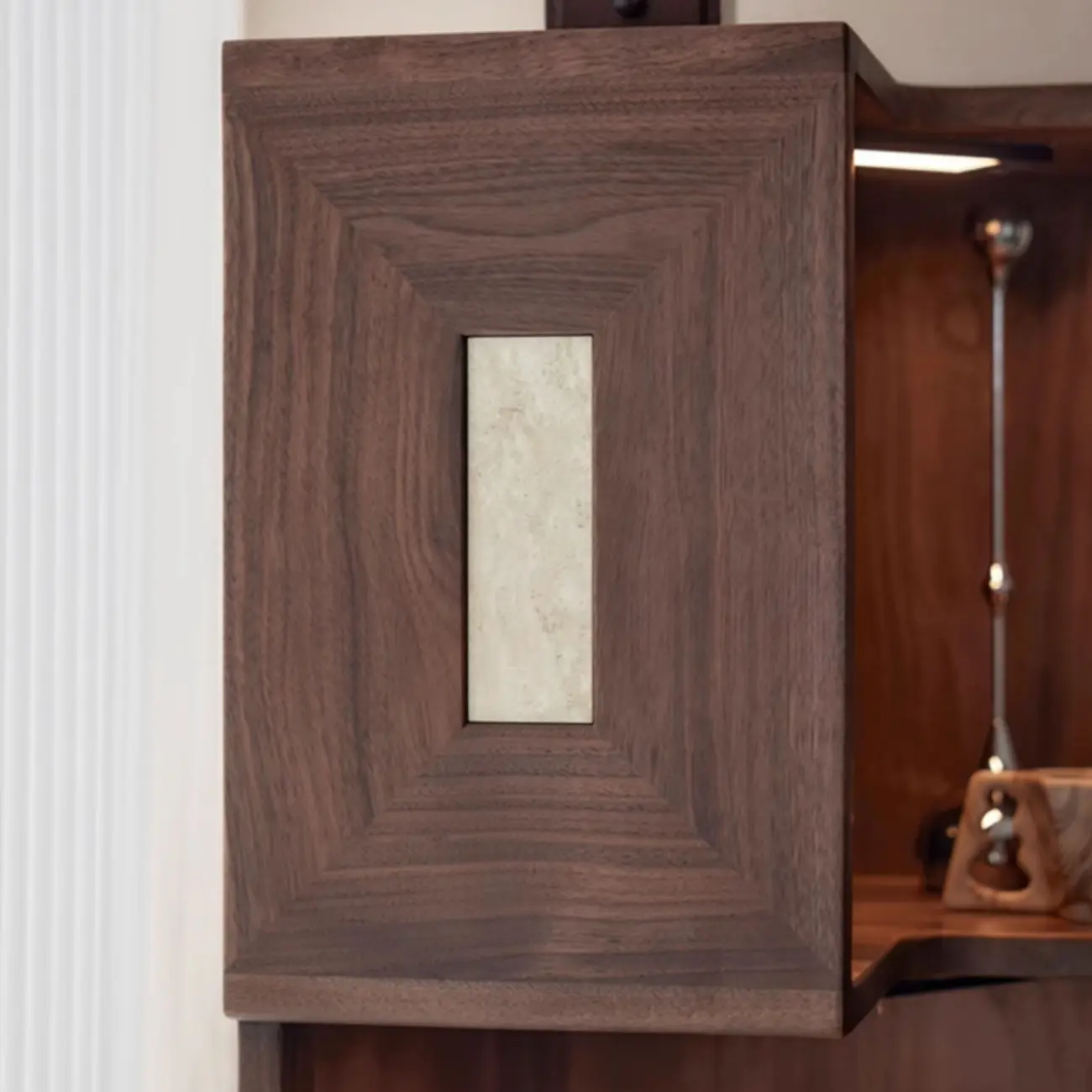 Modern Sepia Wooden Nook Cabinet for Living Room Décor Image - 7 | homeyfad