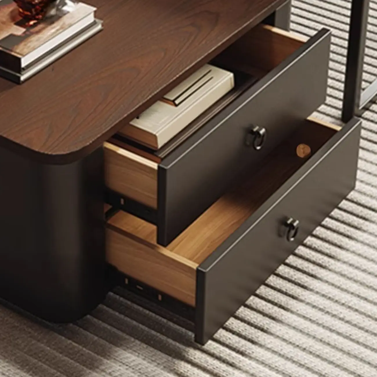 Modern Square Wood Stone Nesting Coffee Table Image - 10 | homeyfad