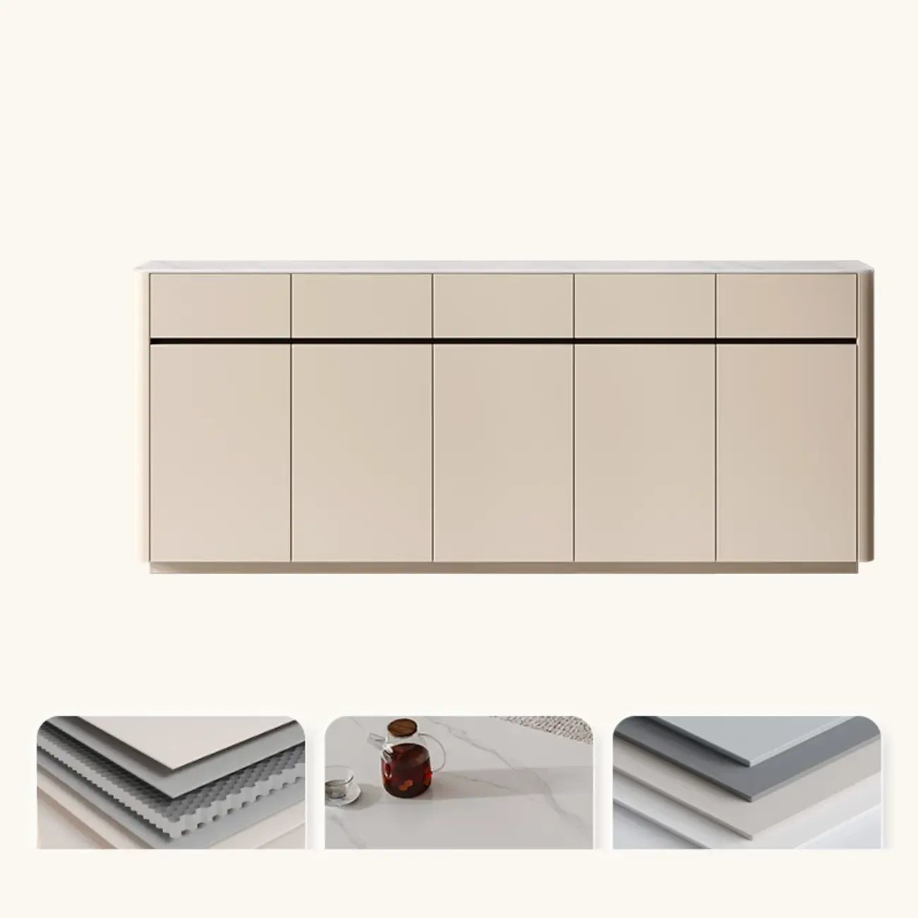 Modern Metal Shoe Cabinet with Khaki Finish Image - 3
