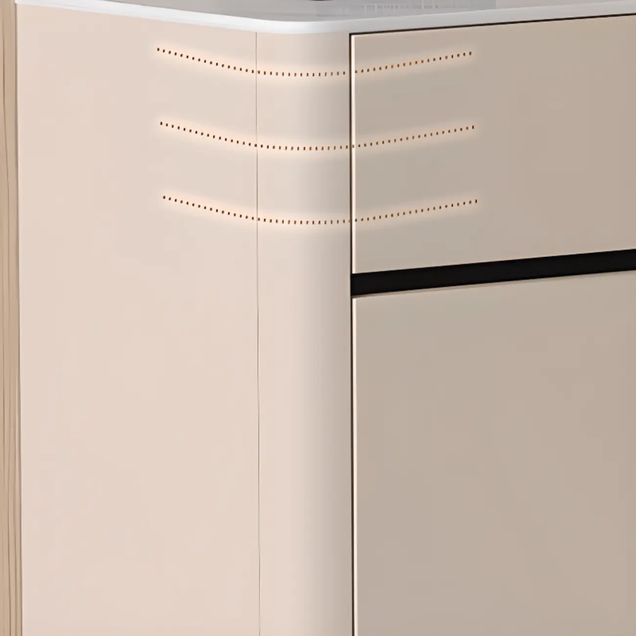 Modern Metal Shoe Cabinet with Khaki Finish Image - 8 | homeyfad