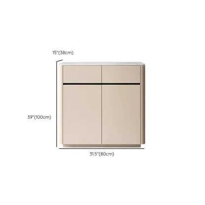 Modern Metal Shoe Cabinet with Khaki Finish Image - 11