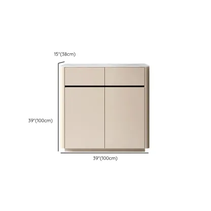 Modern Metal Shoe Cabinet with Khaki Finish Image - 12
