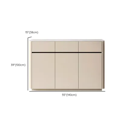Modern Metal Shoe Cabinet with Khaki Finish Image - 13