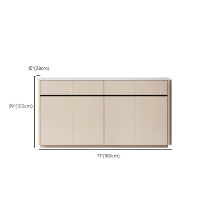 Modern Metal Shoe Cabinet with Khaki Finish Image - 14